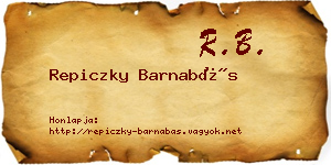 Repiczky Barnabás névjegykártya